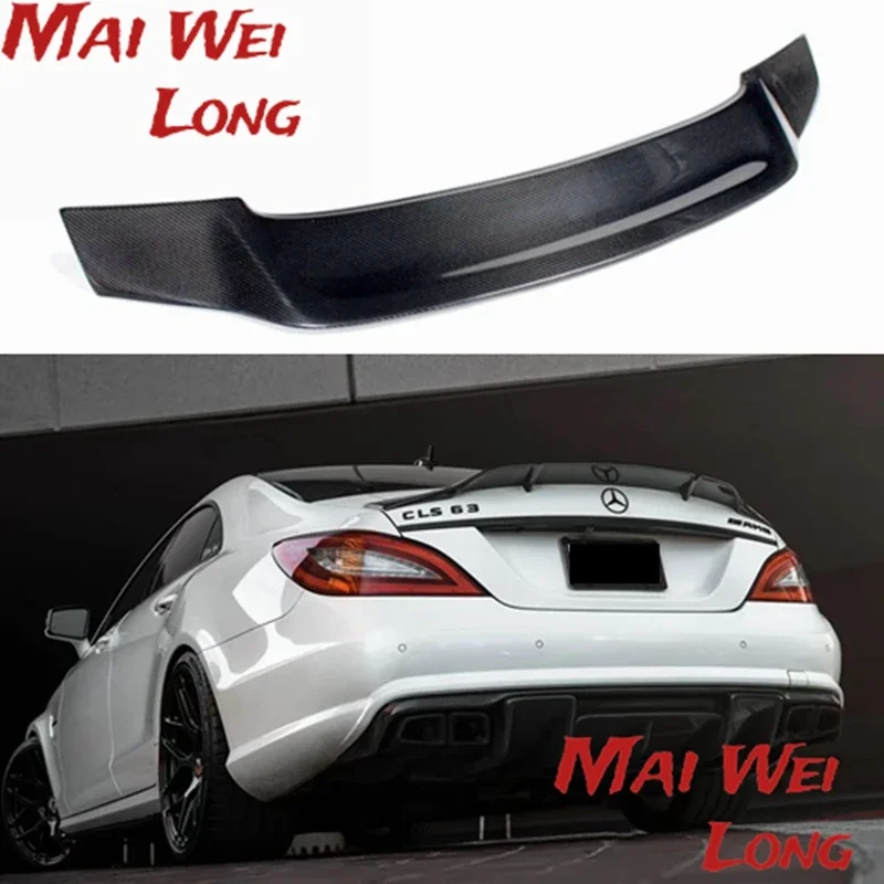 For Mercedes Benz Cls Class W218 Cls 260 300 350 400 Cls63 Amg Spoiler Carbon Fiber Rear Trunk Spoiler Wing R Style 2011 - 2016 view 2