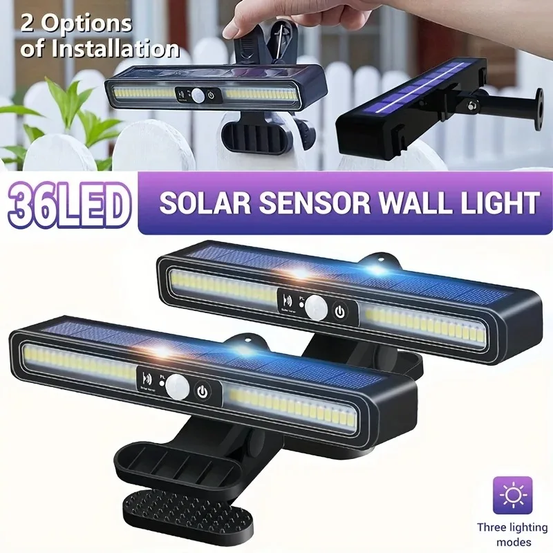 

Clip On Solar Motion Lights Outdoor Waterproof,Solar Fence Lights Outside with 36 LEDs, Portable Solar Powered Security Light