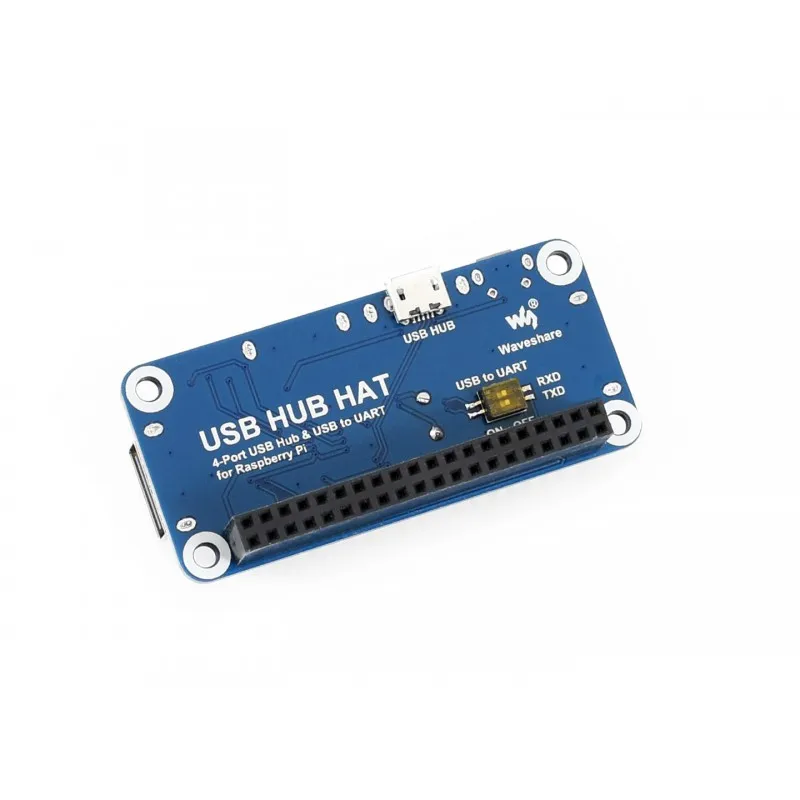 Waveshare 4-poorts USB HUB HAT voor Raspberry Pi, USB naar UART aan boord