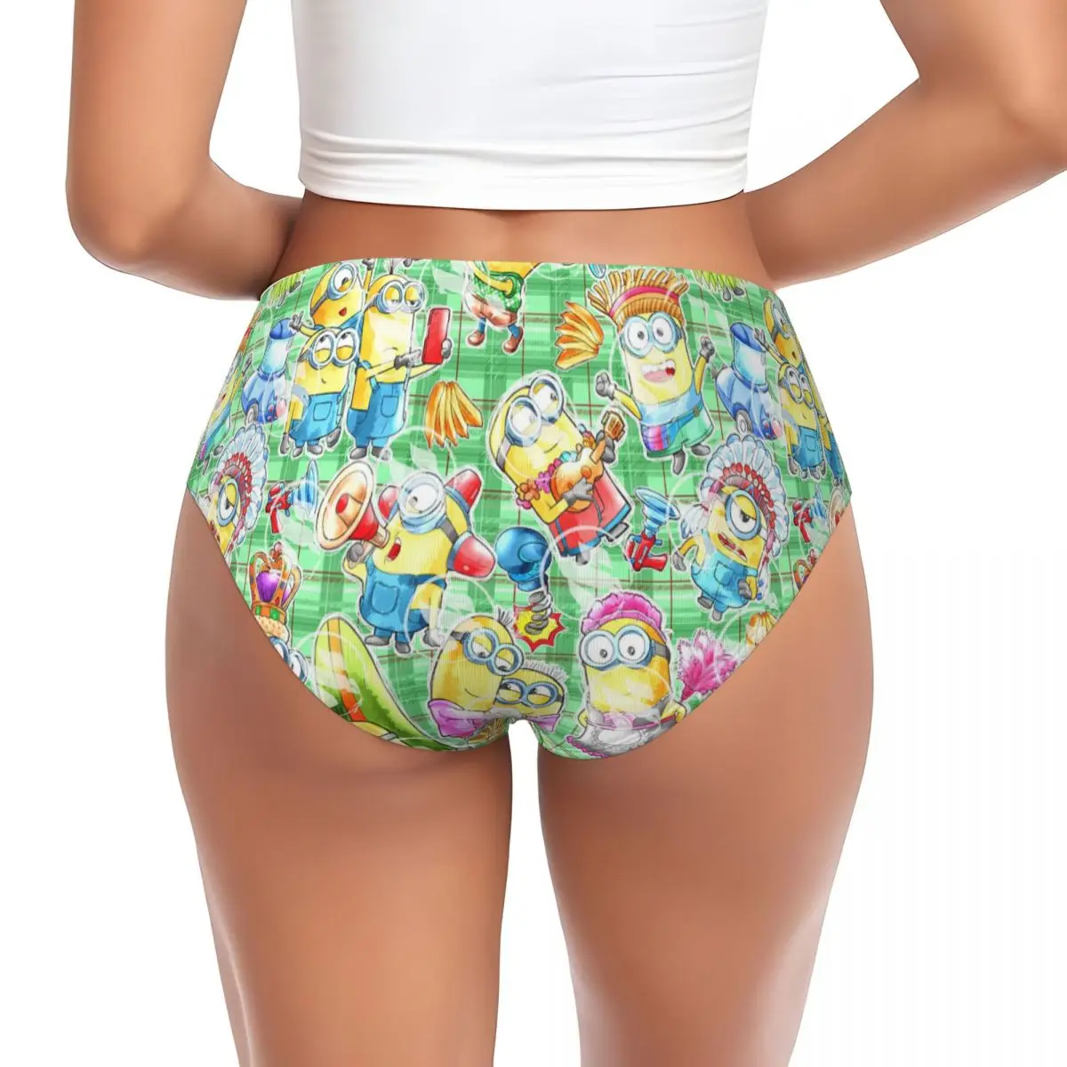 Custom Minions Animes Cartoon Brief Panties Women's Comfort Stretch Underwear