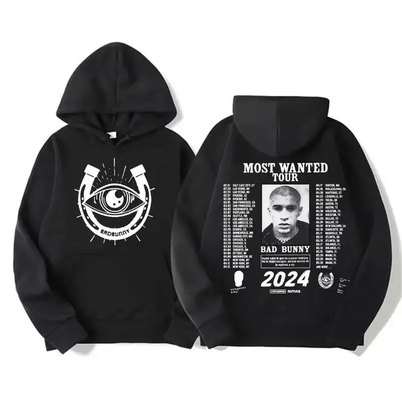 

2024 Hip Hop Bad Bunny Most Wanted Tour Hoodie Men's Nadie Sabe Lo Que Va A Pasar Manana Album Hoody Comfortable Soft Sweatshirt