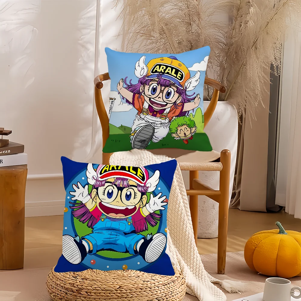 Funda de almohada Dr. Slump Arale, funda de cojín decorativa para el hogar, adecuada para dormitorio, coche, oficina, sofá