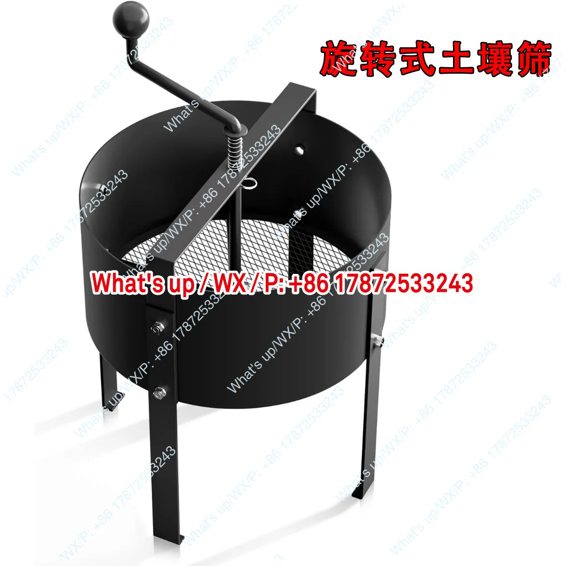 Rotating soil sieve, compost mesh filter, garden potted metal sand and dust sieve