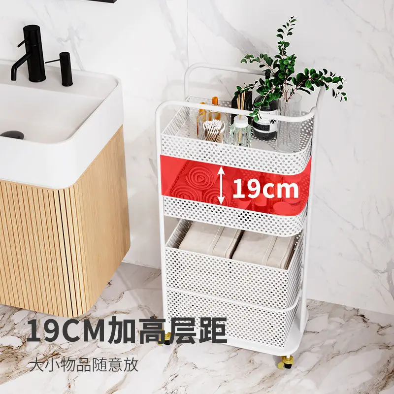 

Bathroom Light Luxury Dirty Clothes Basket Cart Ins Wind Clothes Storage Basket Narrow Shelf Kitchen Islands Trolleys Furniture