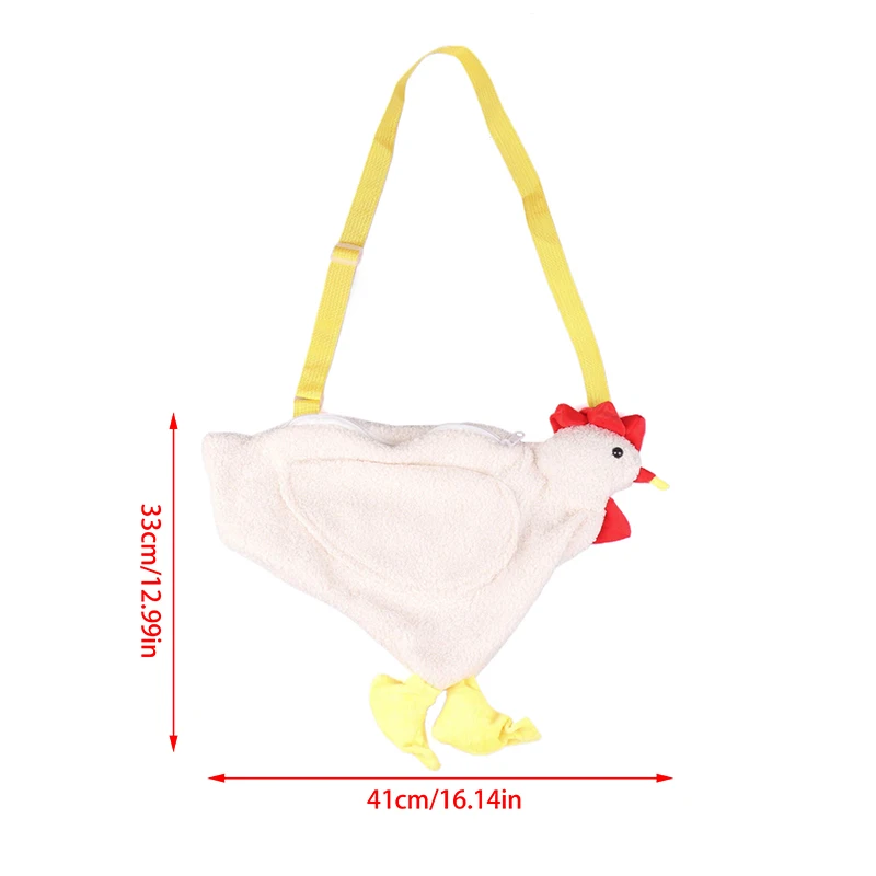 Chickens Shape Bag Zipper Crossbody Purse For Women Soft Fleece Fashion Handbags Cute Hen Shape Plush Bag Shoulder Bags