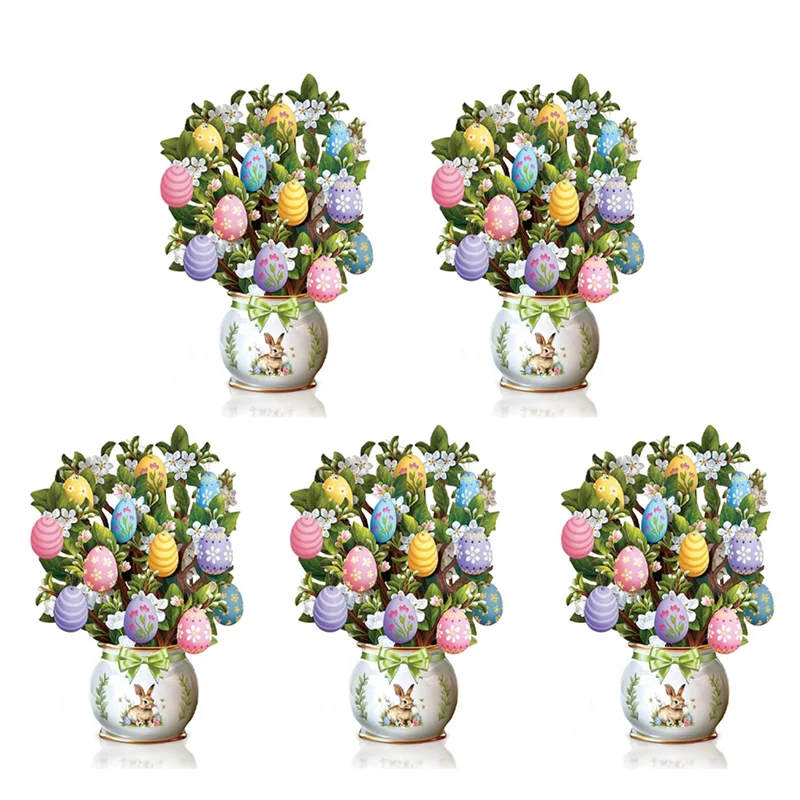 

ABJG-5X Бумажные открытки, Пасхальное яйцо, Навсегда букет цветов в натуральную величину 3D всплывающие поздравительные открытки с пустой открыткой для заметок