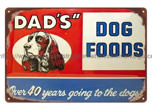 Dad's Dog Food metal tin sign living room wall decor garage bars sign