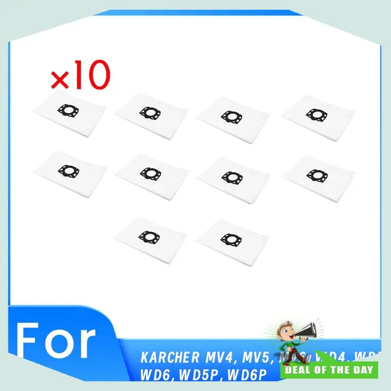 تسليم 24 ساعة 10 قطعة كيس لجميع الغبار لكارشر MV4، MV5، MV6، WD4، WD5، WD6، WD5P، WD6P مكنسة روبوت ذاتية التفريغ