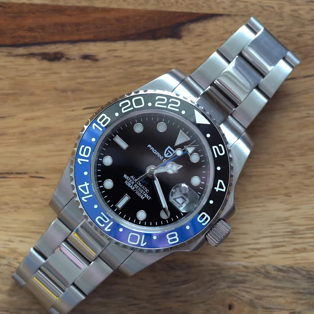 New 2026 PAGANI DESIGN GMT Automatic Wristwatch Stainless Steel 100M Waterproof Men Watch Top Brand 40mm Mechanical Watch Men image 3