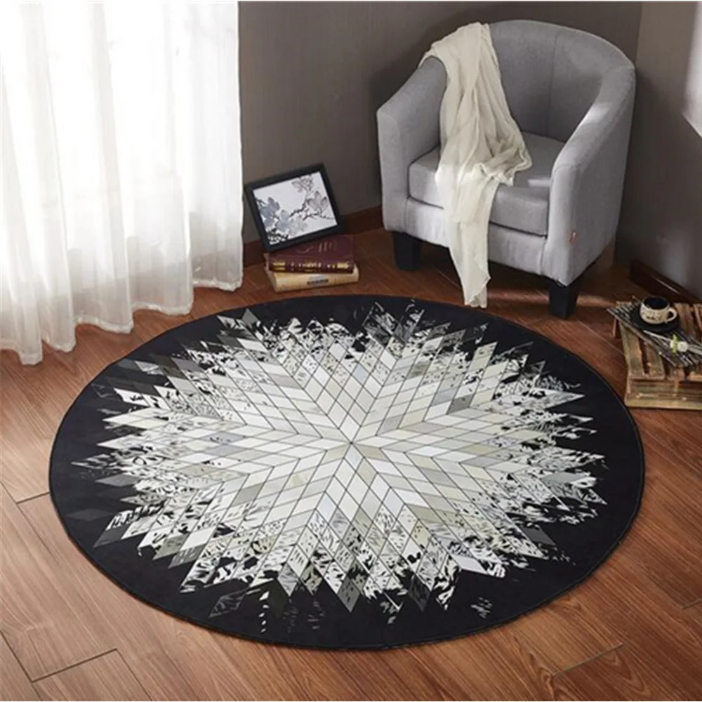 INS Nordic Geometric Round Carpet Non-slip Floor Mat Indoor Entrance Doormat chair mat area Rug Yoga mat for Living Room Bedroom