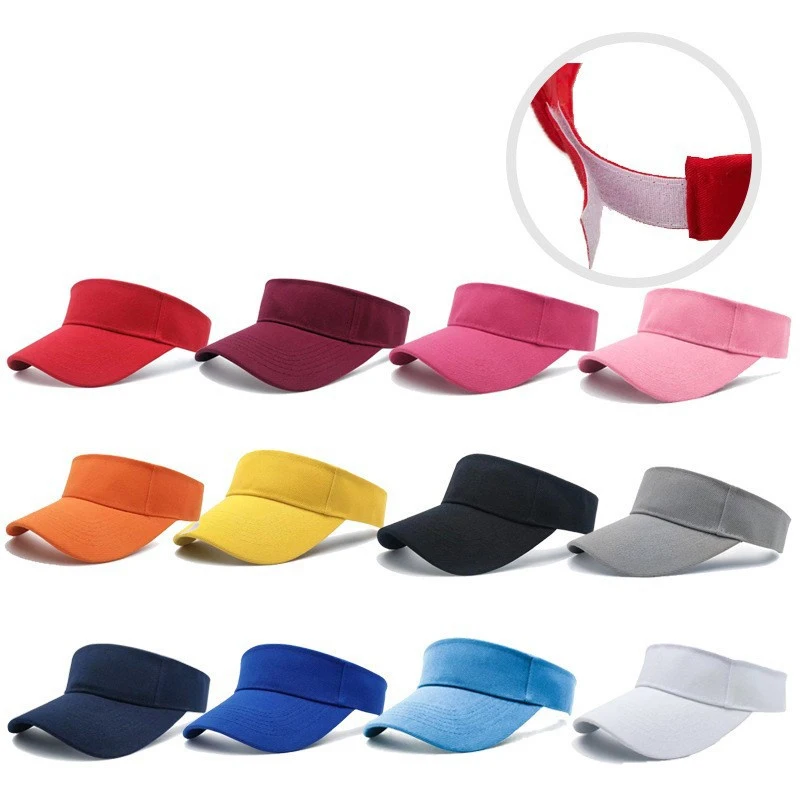 

Empty Top Visor Cap Women Sunscreen Hats Man Cotton Cap Adjustable For Running Tennis Golf Unisex