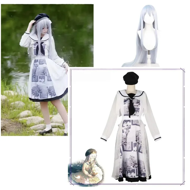 

Anime Yoisaki Kanade Cosplay Costume Printed Dress Trendy White Dresses with Accessories for Women Girls Role Play Outfit