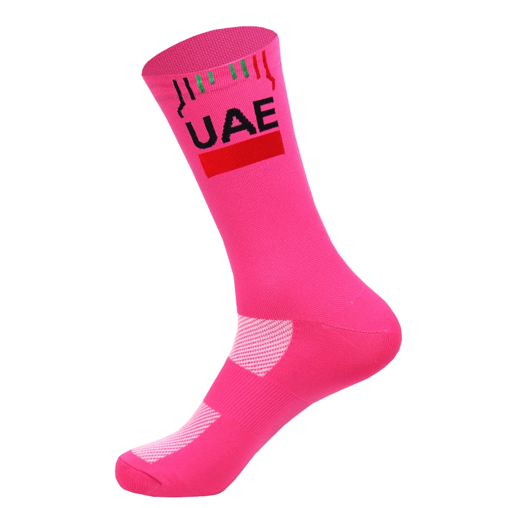 12 Farben Neue Quick Step Team Fahrradsocken Herren Damen Weiß UAE Quick Dry Mittelkalb Fußballsocken Sport Laufen Fahrradsocken – Detail 7
