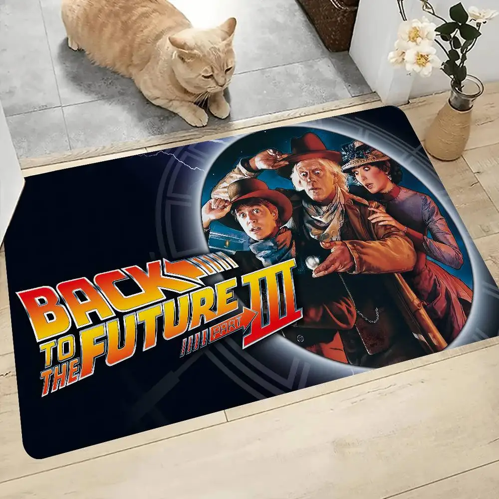 Movie B-Back To The Future Game Floor Mat Rectangle Anti-slip Home Soft Badmat Front Door Indoor Outdoor Mat Hotel Decor Mat