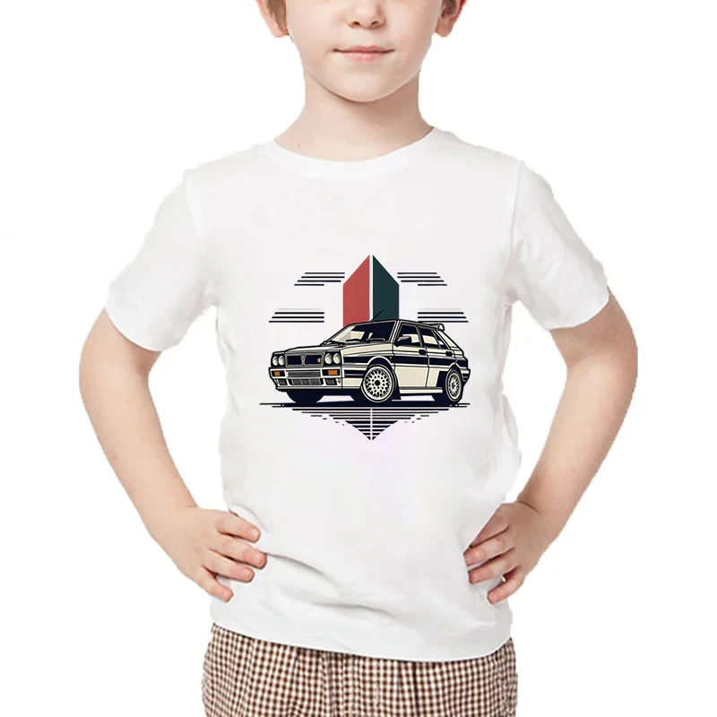 

Boys Girls Anime Group B Rally Cars Print T Shirt Kids Cool Car Design Clothes Short Sleeve Summer White Fashion Hip Hop T-shirt