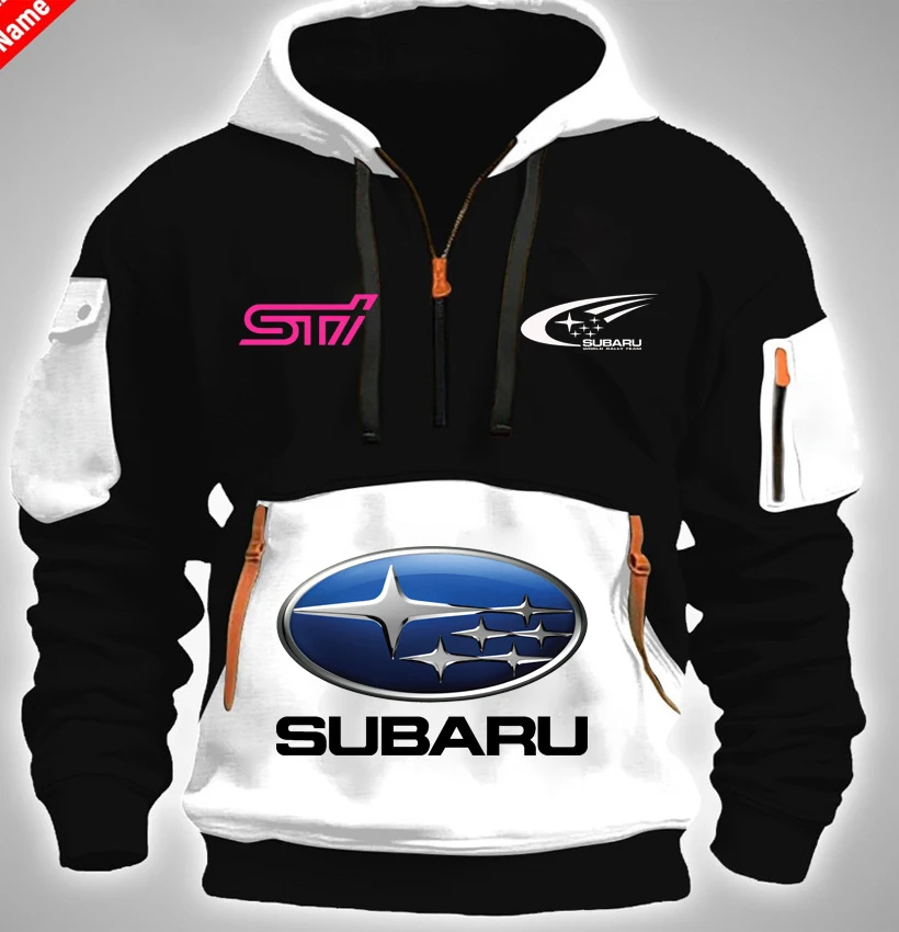 SUBARU racing suit 2025 new men's fleece hoodie youthful trend loose fitting pullover multi pocket casual sports sweatshirt s-5X - Image 2