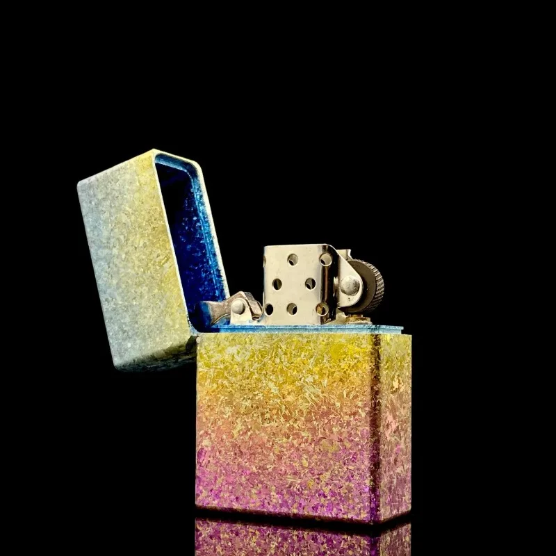 Необычная керосиновая зажигалка из титанового сплава, ледяной кристалл, титан, элитная ограниченная серия, бутик, зажигалки для топливного масла, подарки для курения