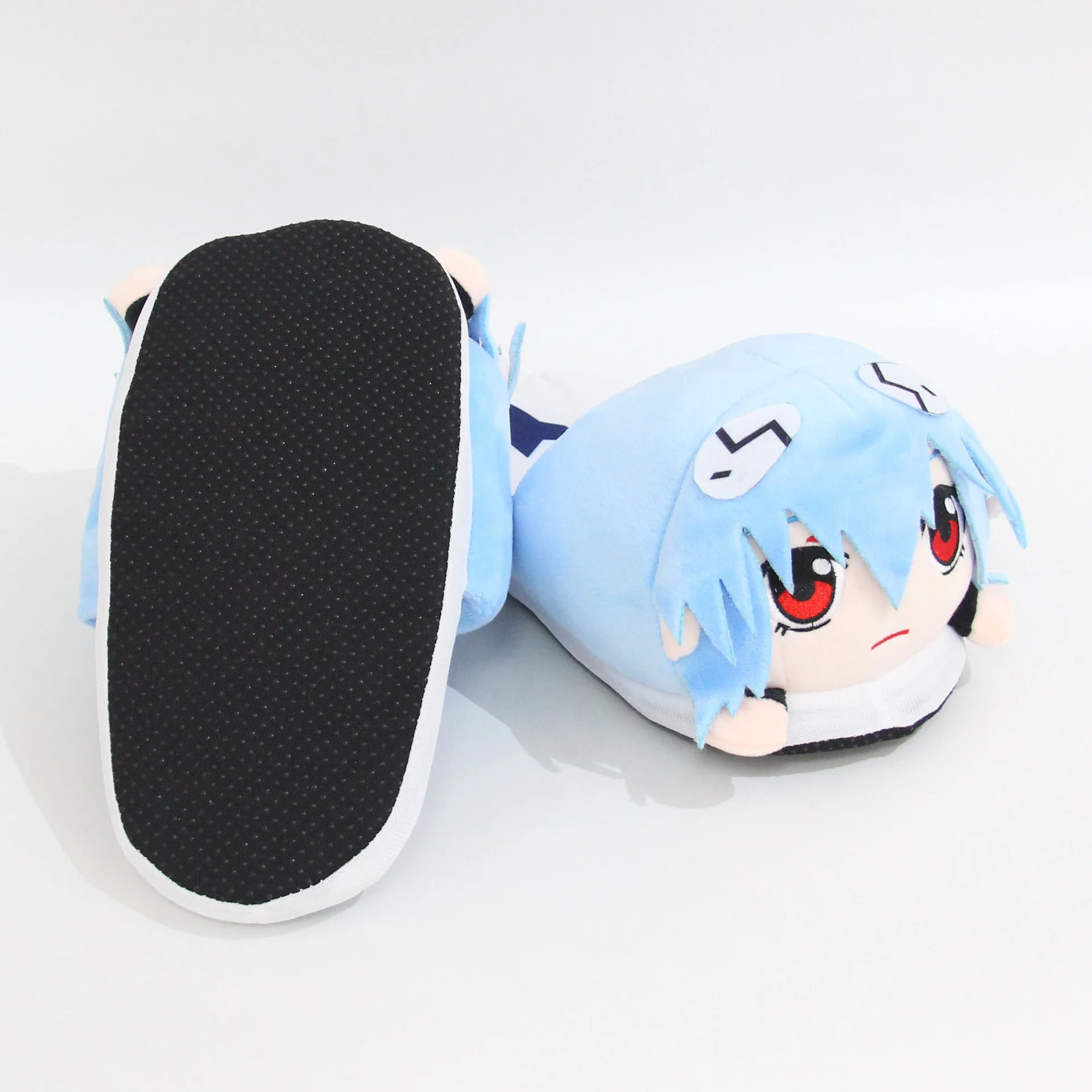 Cartoon Couple Home Slippers New Century Evangelical Soldier Plush Slippers Rei Ayanami Animation Autumn Winter Cotton Slipper