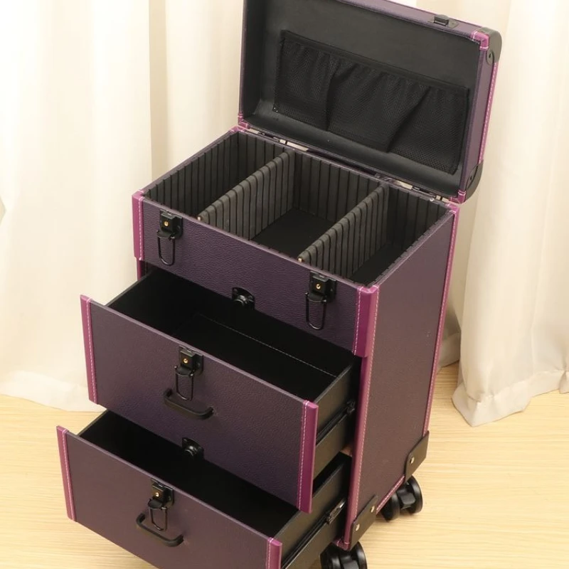 

Косметичка на колесиках, маникюрный набор, мобильный ящик для хранения, вместительный дорожный ящик для инструментов.