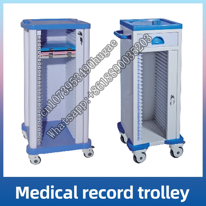 Medication Carts for Hospitals with Case History Cart Medical Records Trolley