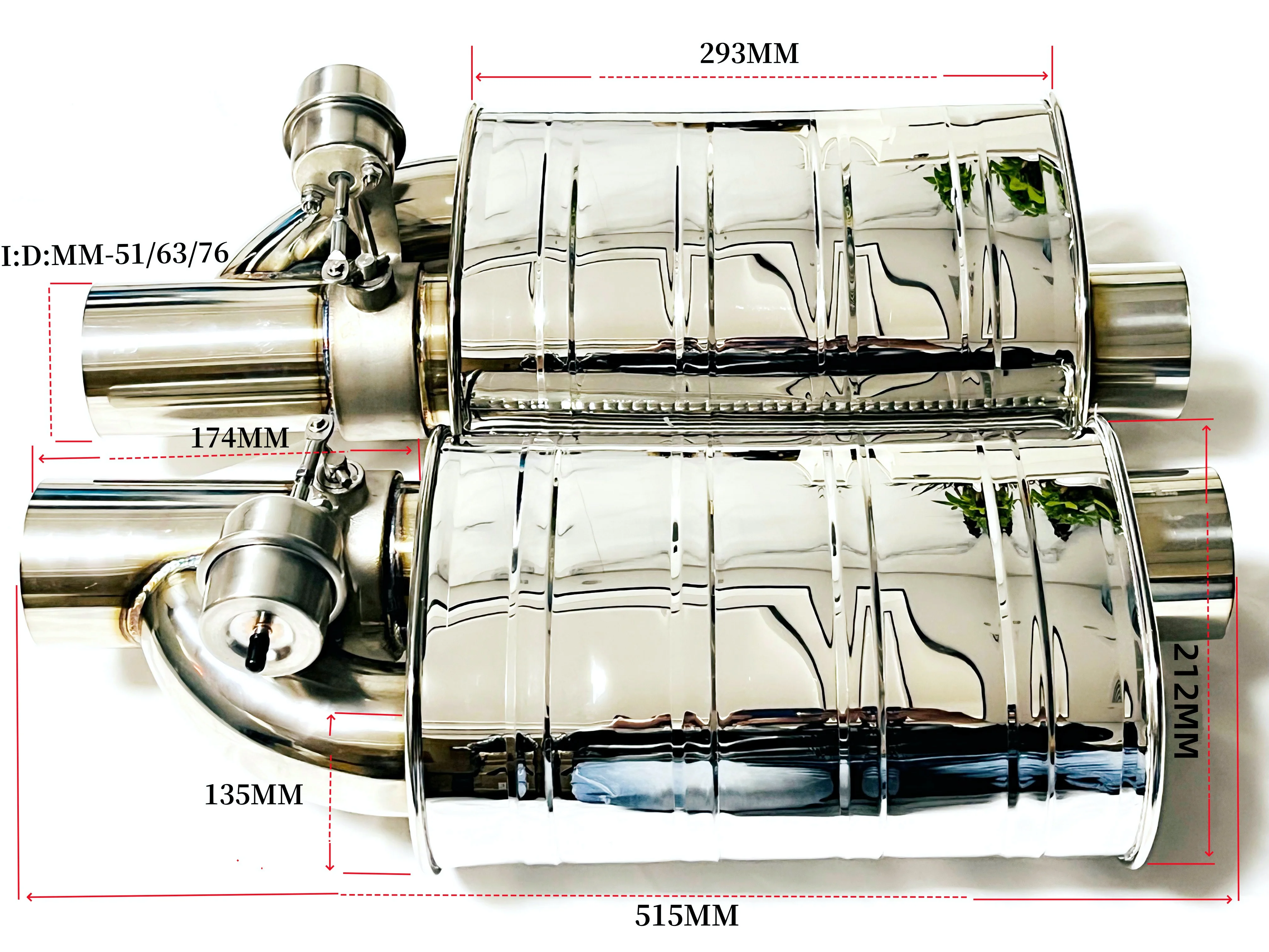 

General Motors vacuum exhaust valve muffler, dual remote control left and right air pump 51MM/63MM/76MM exhaust pipe modified