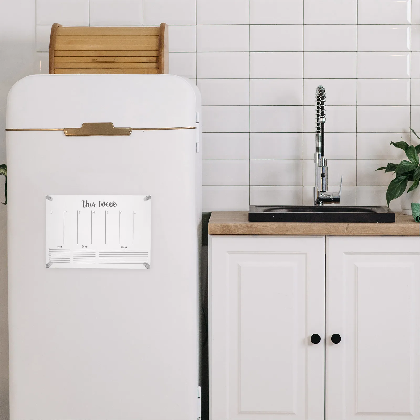 

1Set Acrylic Memo Board Premium Clear Dry Erase Calendar for Wall Fridge Hanging Weekly Planning Board Large Message Display