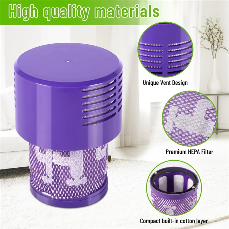 M04K waschbare Ersatz-Hepa-Filter, Staubsauger-Filterset für Dyson V10, SV12, DY 969082-01