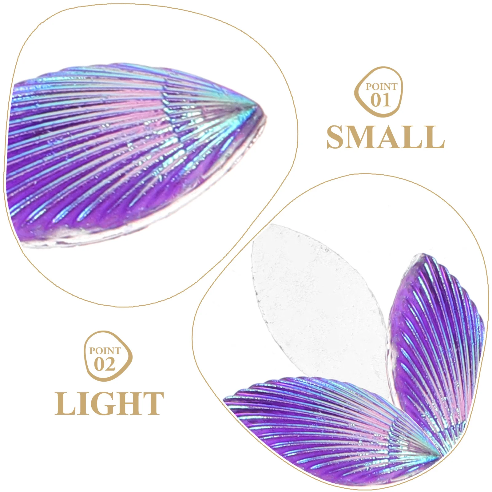 20 قطعة نمط قذيفة حجر الراين لامعة الراتنج السحر مصغرة قذيفة الديكورات DIY بها بنفسك بطاقات المزهريات المرايا أزرار الزجاج الحرفية #1