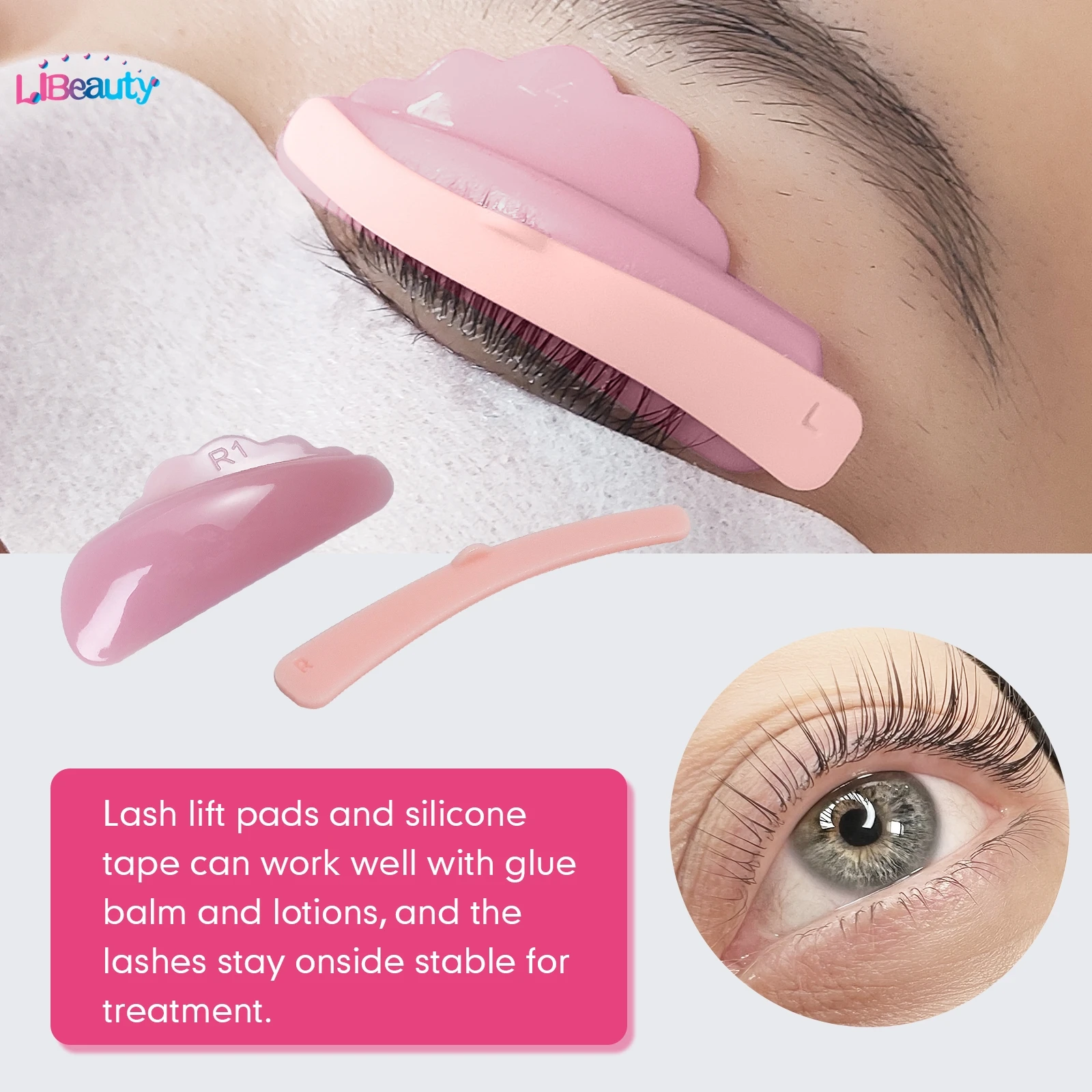 Libeauty 10g lami lash lift cola bálsamo super stickey silicone lash lift almofadas u modelador adesivo lash lift fita ferramentas de maquiagem