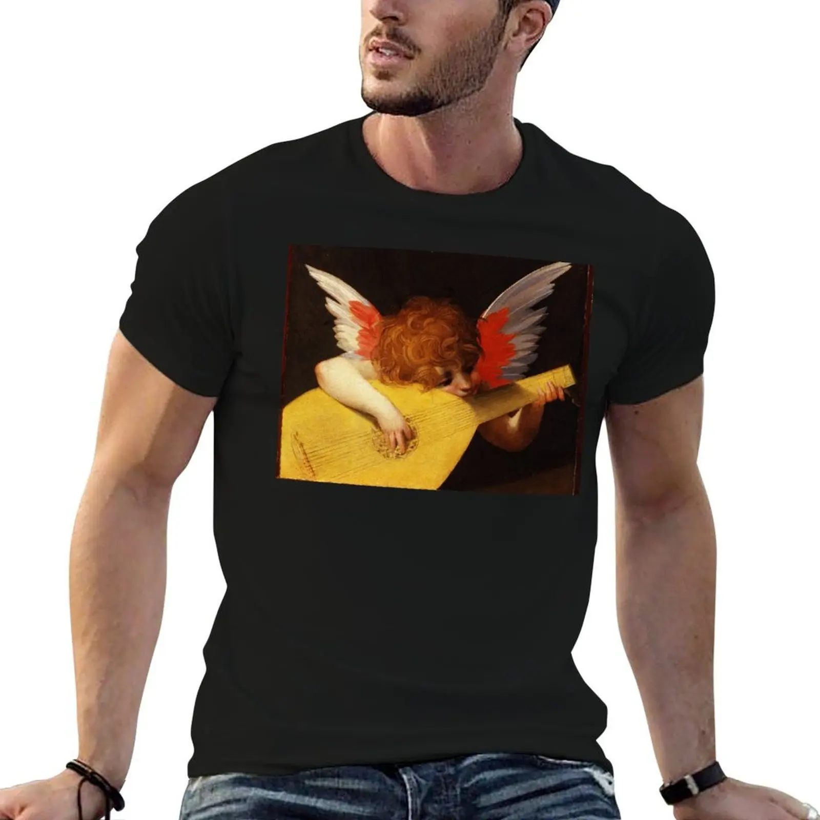 Rosso Fiorentino - Camiseta Musical Angel, camisetas de algodón, camisetas de alta calidad para hombre, paquete de camisetas blancas