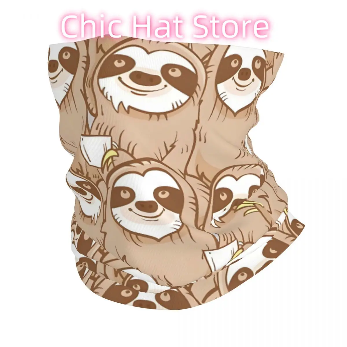 Sloths With Coffee Headband Neck Warmer Men Ski Running Tube Scarf Medical Nurse Face Bandana Gaiter