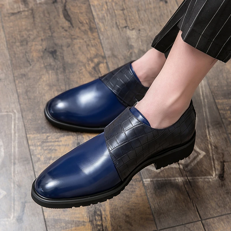 

British Style Buckle Mengke Shoes for Youth Trendy Business Large Size Breathable Lightweight and Height Increasing Shoes