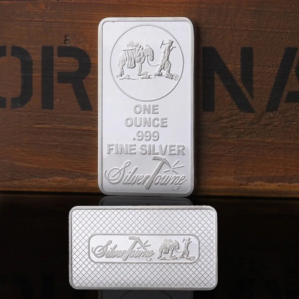 1 أوقية بار قيمة المنقب الأمريكي غرامة الفضة السبائك بار SilverTowne الفضة بار الاتحاد الأمريكي عملة معدنية تحصيل #4