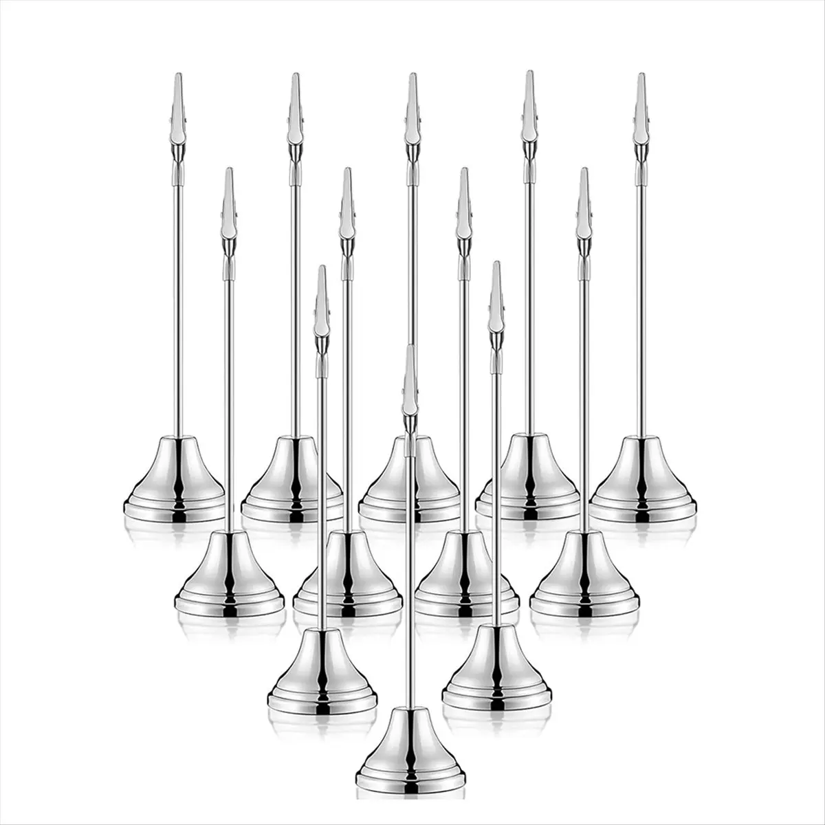 2026 Trend 12 Pcs Table Number Holders 9 Inch Place Card Holder with Alligator Clip Metal Table Card Holders Table Number Stands