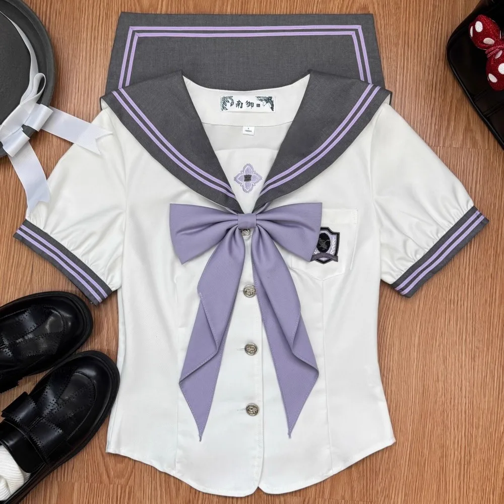 Abito da marinaio coreano giapponese per la festa Cos Sailor Fuku Manica corta Ragazze delle scuole superiori Studenti cosplay Uniformi Jk per adulti
