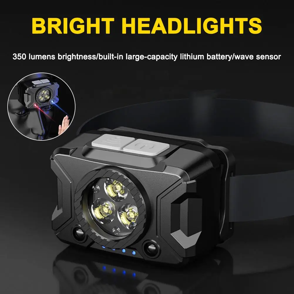 -mounted Flashlight, Outdoor Multi-functional Field Battery Long-lasting Light, Lamp Sensor Lithium Strong Light I6n4