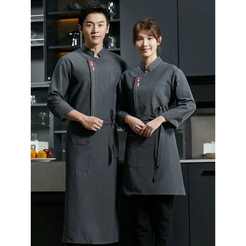 Embroidery Overalls Men'S Short-Sleeved Kitchen Western Restaurant Hotel Baking Cake Shop Tooling Chef Female