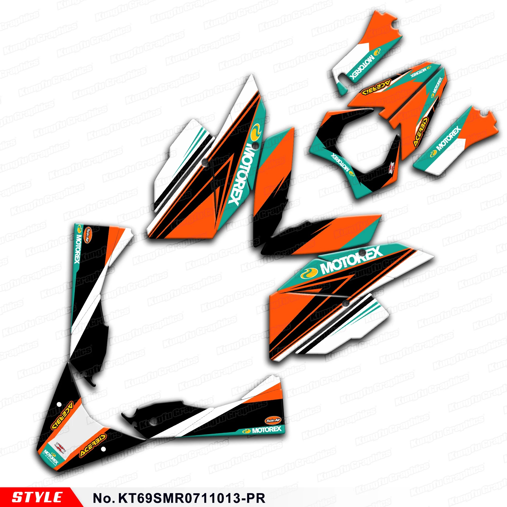 

JY RACING Graphics Kit UV-resistant Vinyl for KTM SM SMR 690 2007 2008 2009 2010 2011,Parts, Multicolor, KT69SMR0711013-PR