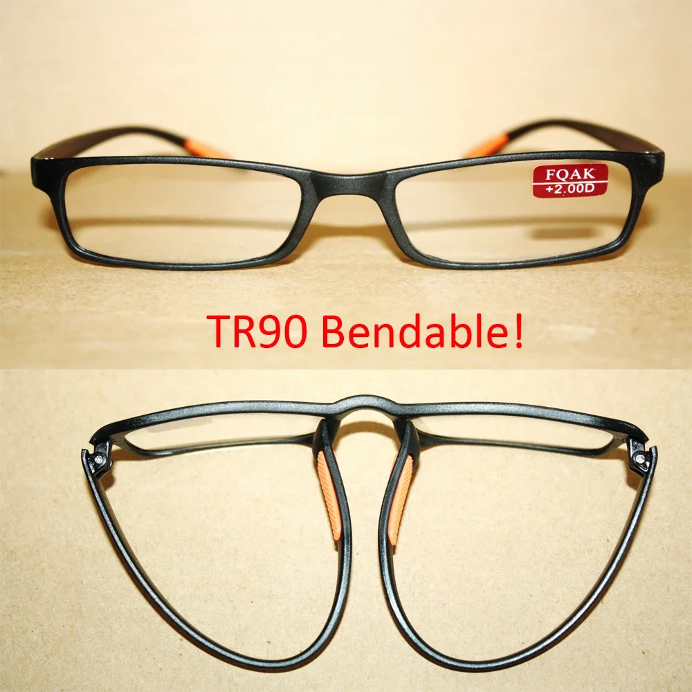 

TWO Black TR90 Bendable Anti-slip fashion reading glasses +1.00 +.1.50 +2.00 +2.50 +3.00 +3.50 +4.00