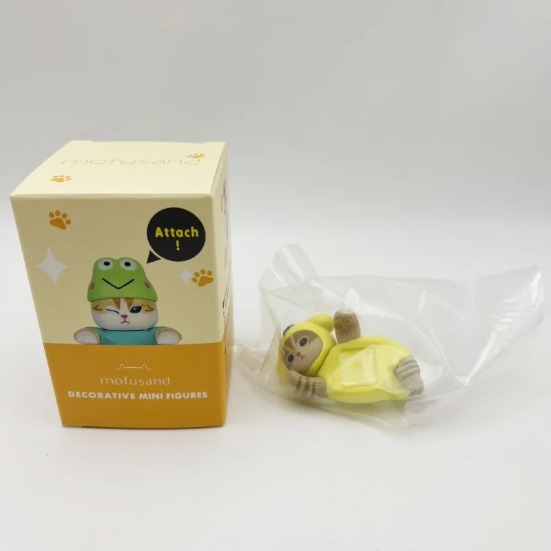 Mofusand 히피 누워 동물 고양이 블라인드 박스 장식 미니 인형 자동차 전화 장식 귀여운 인형 모델 장식 장난감 선물