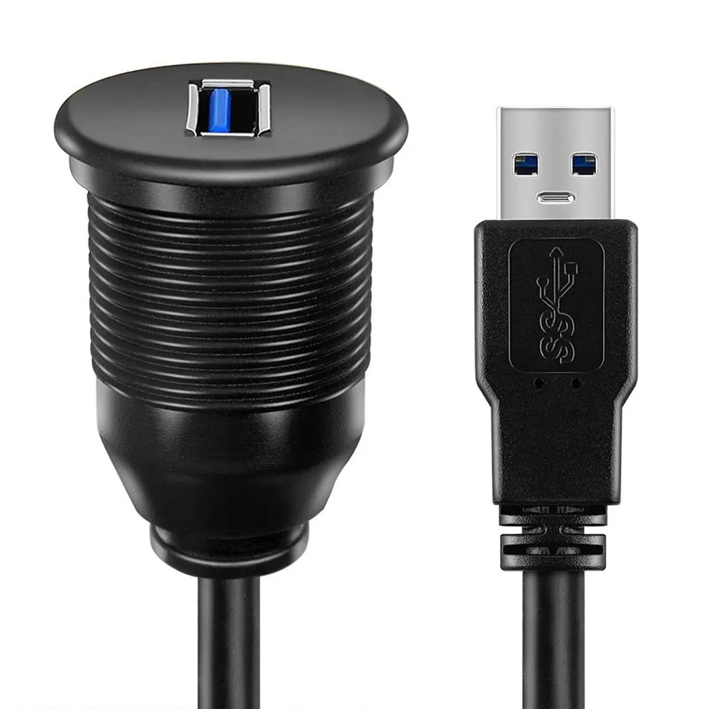 Adaptador de base USB para salpicadero de coche, Cable de extensión de 3,0 puertos macho a hembra para motocicleta y barco