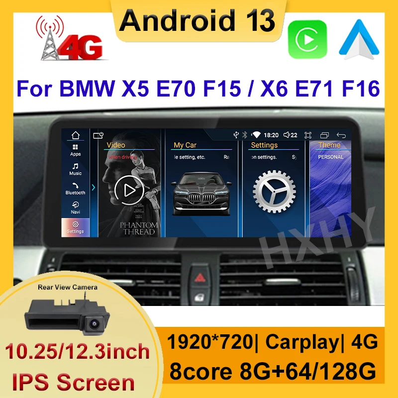 

Android 13 8+128G Auto Carplay Car Dvd Player for BMW X5 E70 X6 E71 2007-2017 CCC CIC NBT Radio Gps Navigation Multimedia Stereo