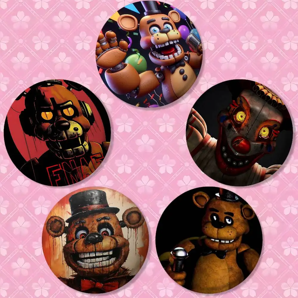Game F-Five Nights At F-Freddy's Cover Brooches Funny Meme Badge Fashion Jewelry Gifts
