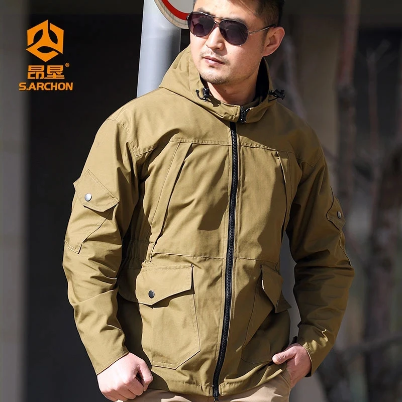 

M97 Military Tactical Jacket Men's Waterproof Windbreaker Jacket Hoodie Sports Jacket Multi Pocket Jacket Waterproof Windbreaker