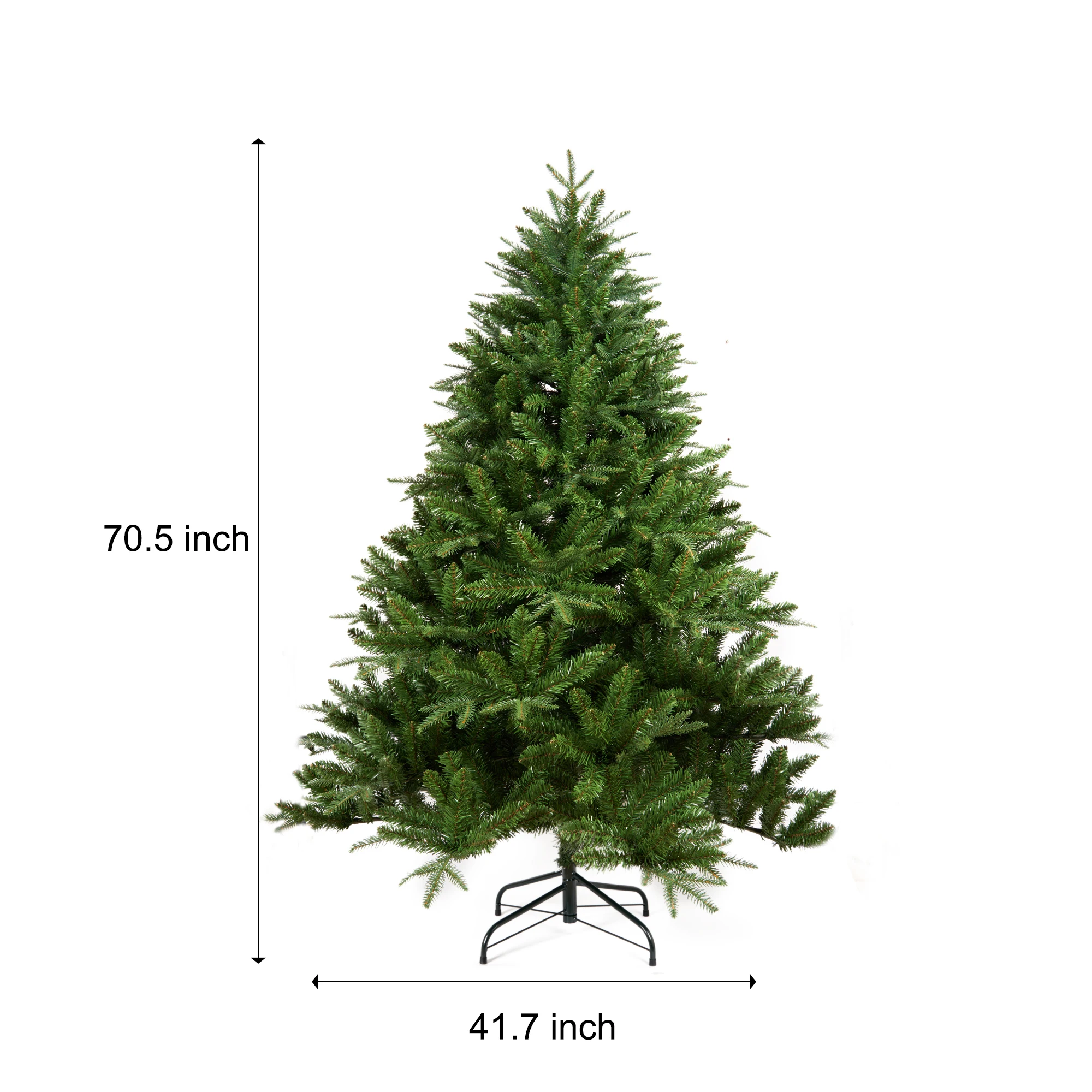 

6-FT Artificial Christmas Tree with 1600 Tips,No Light, Unlit Hinged Spruce PVC/PE Xmas Tree for Indoor Outdoor, Green