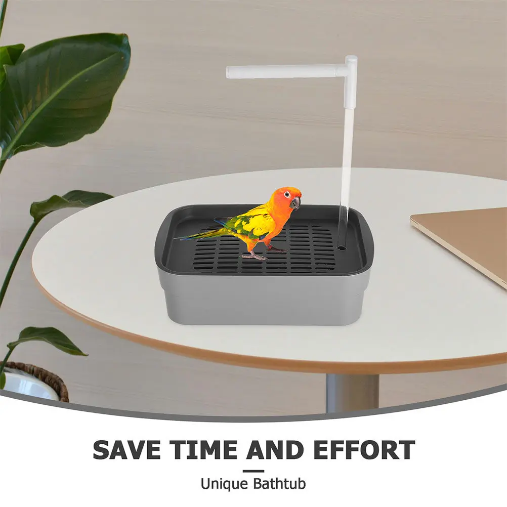 Automatic Parrot Bathtub Shower for Birds - Portable ABS Bird Bath Tub with Even Spray Fountain Effect Ideal for Parakeets view 6