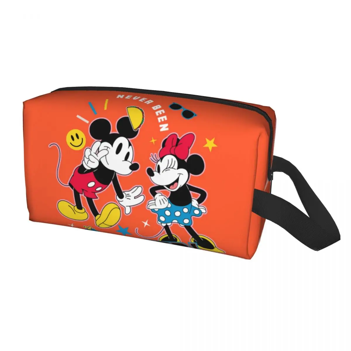 Custom Minnie Anime Mickey Mouse Cartoon Makeup Bag for Women Travel Cosmetic Organizer Storage Toiletry Bags Dopp Kit Case Box