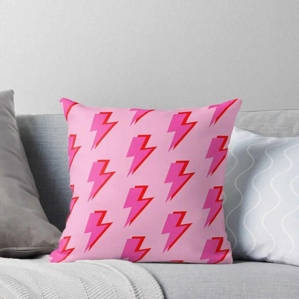 

Pink and Red Lightning on Pink Throw Pillow Luxury Room Decorative Cushions Pillow Decor Decorative Sofa Cushion pillow