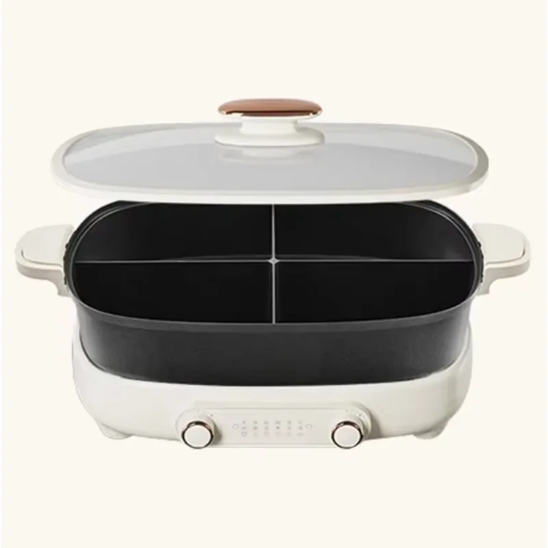 Electric household two-flavor four-compartment multi-functional cauldron