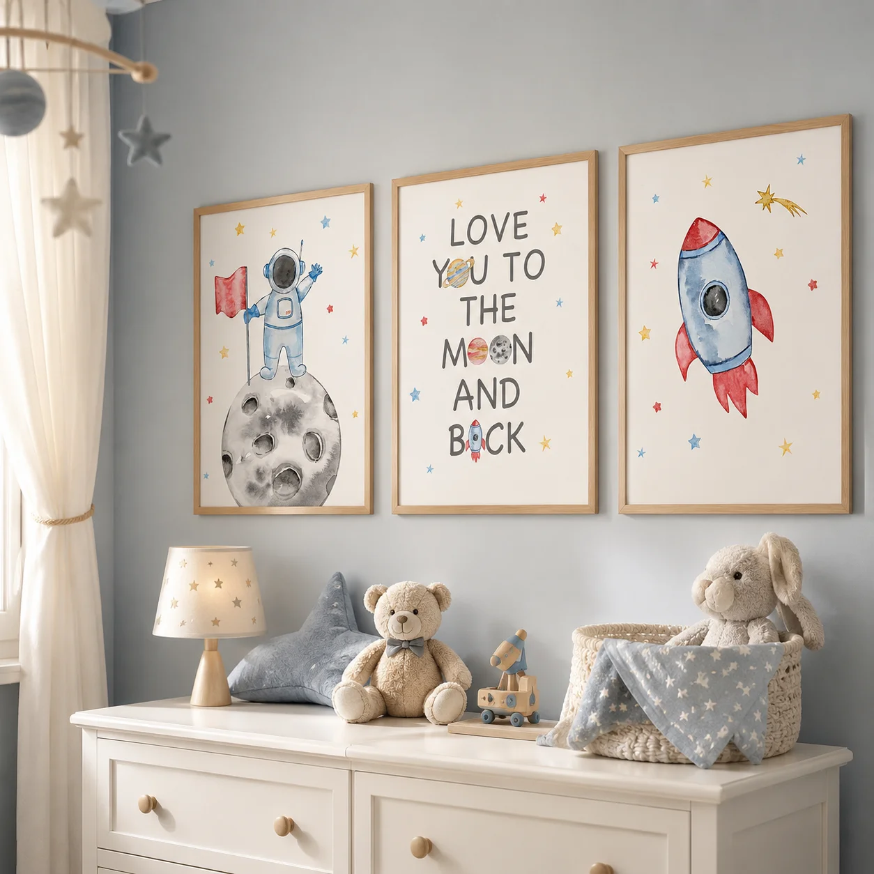 Nursery Wall Art Space Astrona - Baby Boy Nursery Quotes recension och pris